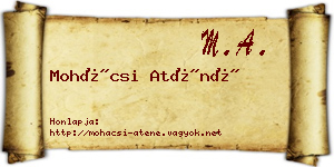 Mohácsi Aténé névjegykártya
